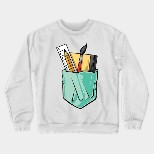 artist pocket Crewneck Sweatshirt by Mako Design 